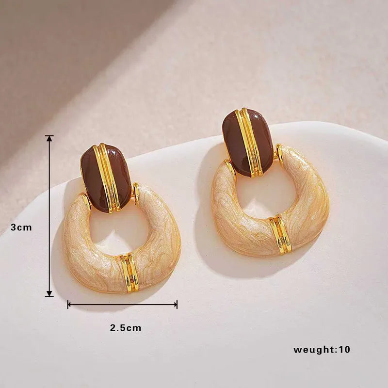 Vintage Style Geometic Resin Earring