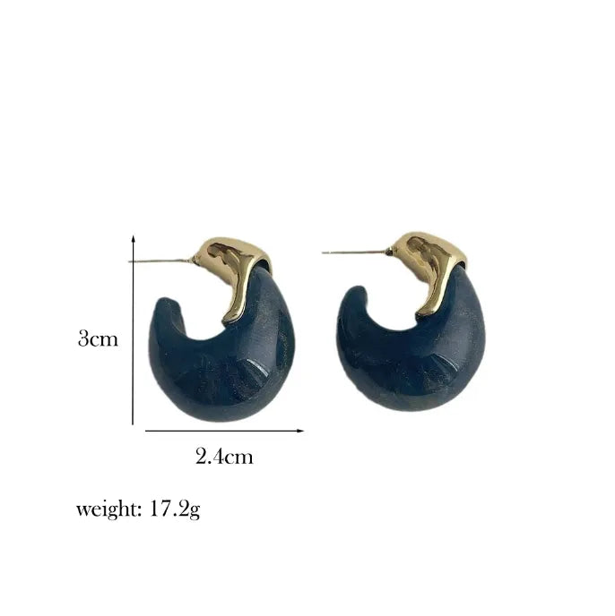 Vintage Style Geometric Resin Copper Alloy Ear Studs