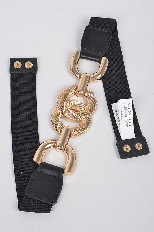 Trendy Metal Buckle Elastic Belt