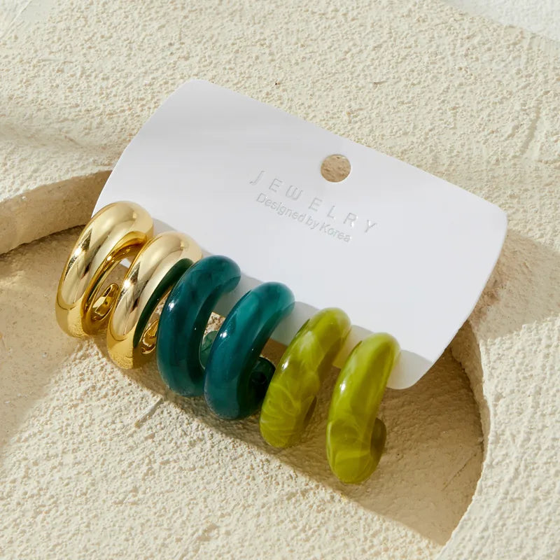 Circle Resin Alloy Earring