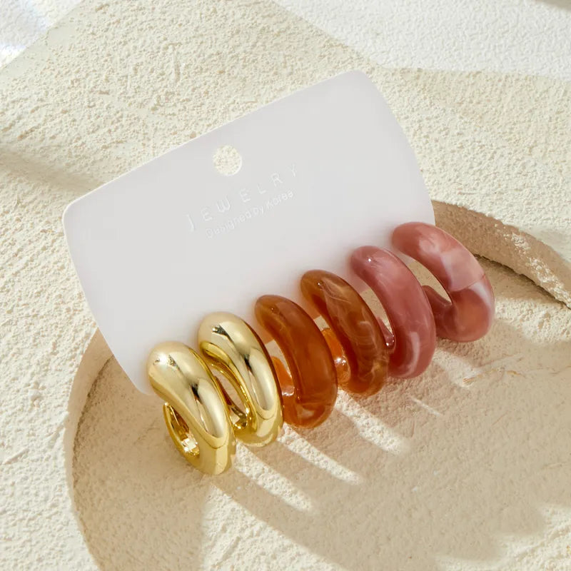 Circle Resin Alloy Earring