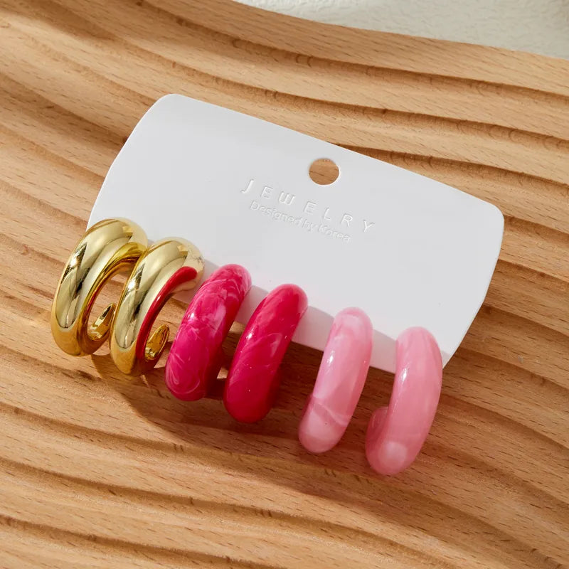 Circle Resin Alloy Earring