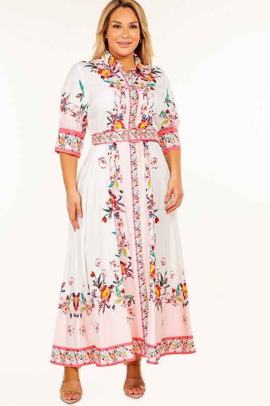Maria Plus Size Floral Long Dress