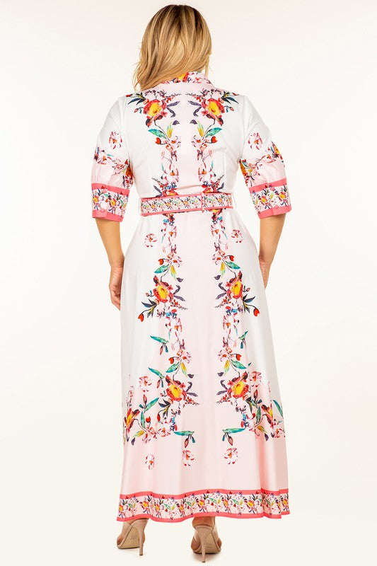 Maria Plus Size Floral Long Dress