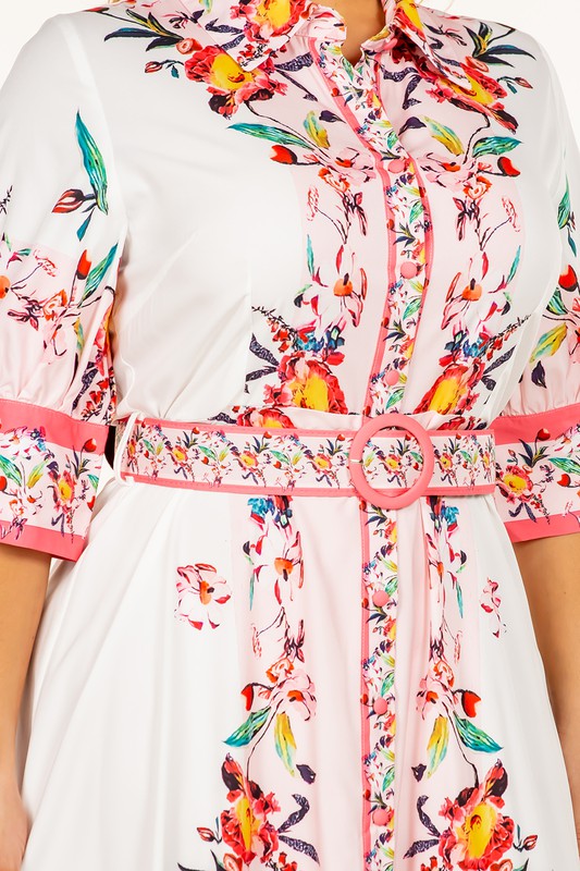 Maria Plus Size Floral Long Dress