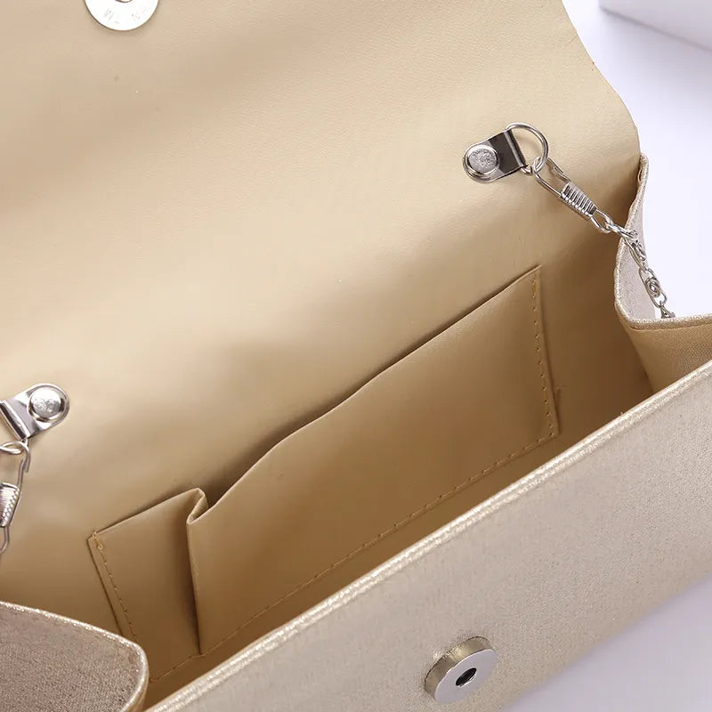 Pu Leather Rhinestone Square Clutch