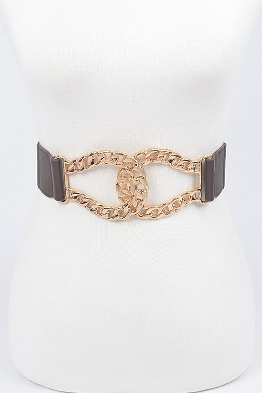 Chain Buckle Stretch Belt