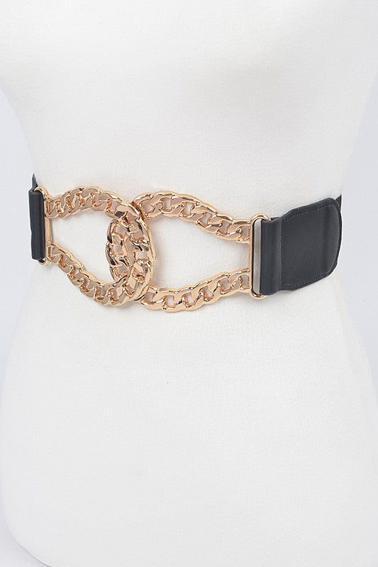 Chain Buckle Stretch Belt