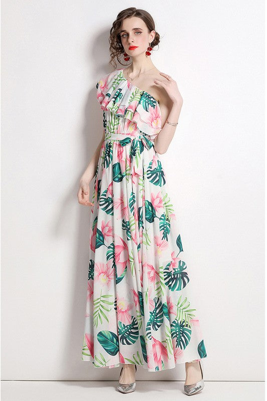 SEXY MAXI DRESS GREEN CORAL