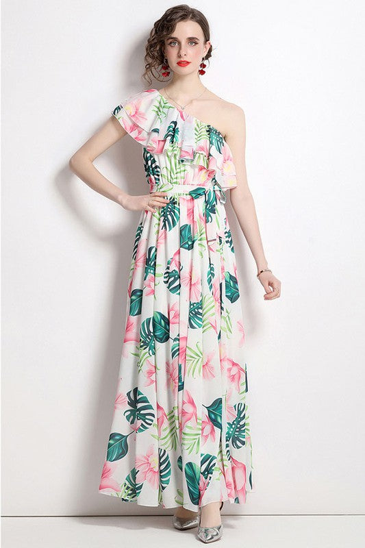 SEXY MAXI DRESS GREEN CORAL