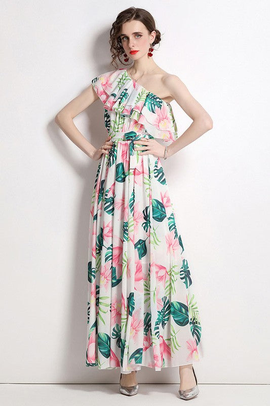 SEXY MAXI DRESS GREEN CORAL