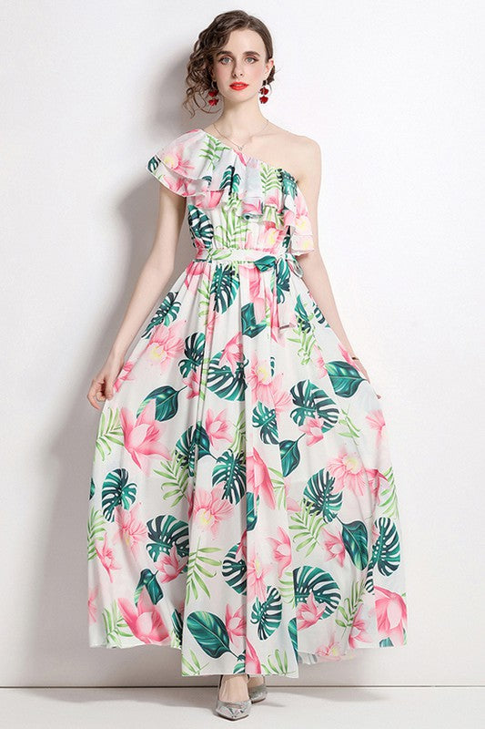 SEXY MAXI DRESS GREEN CORAL