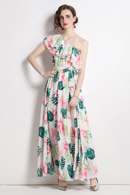 SEXY MAXI DRESS GREEN CORAL