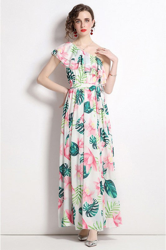 SEXY MAXI DRESS GREEN CORAL