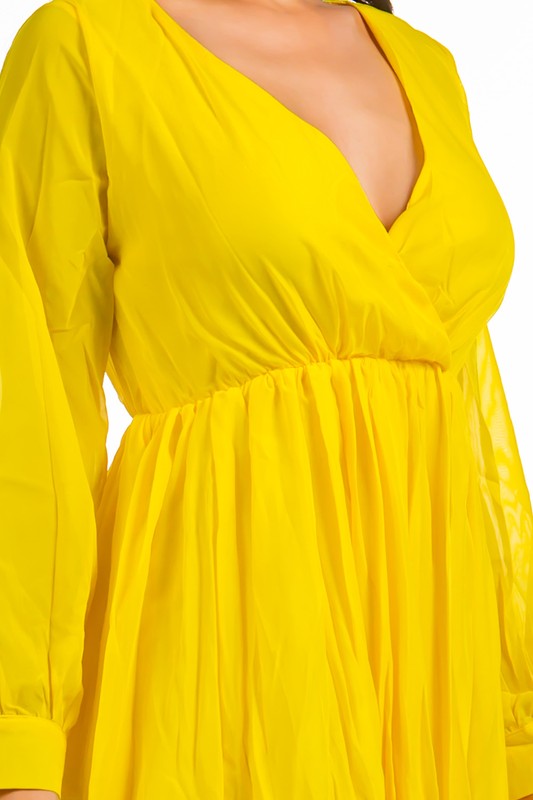 SEXY LONGSLEEVE MAXI DRESS YELLOW