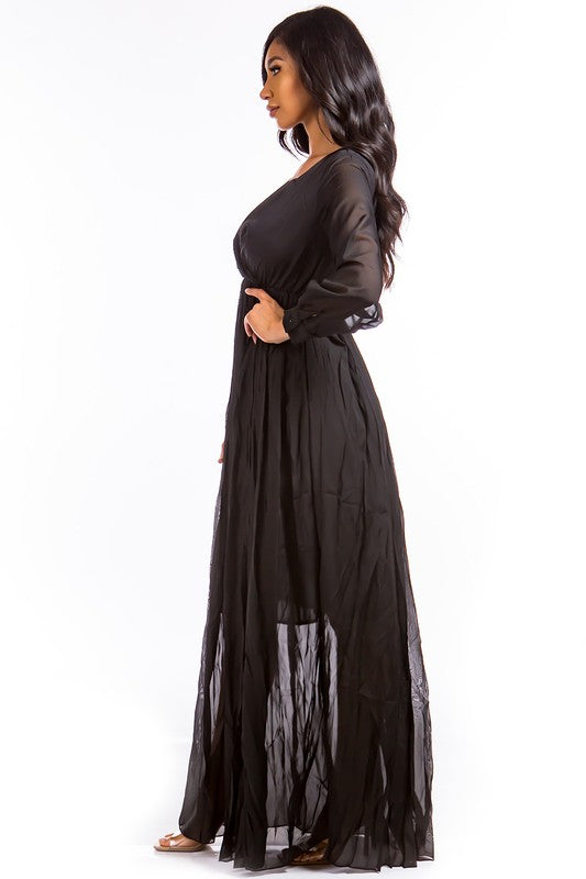 SEXY LONGSLEEVE MAXI DRESS BLACK