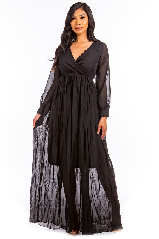 SEXY LONGSLEEVE MAXI DRESS BLACK