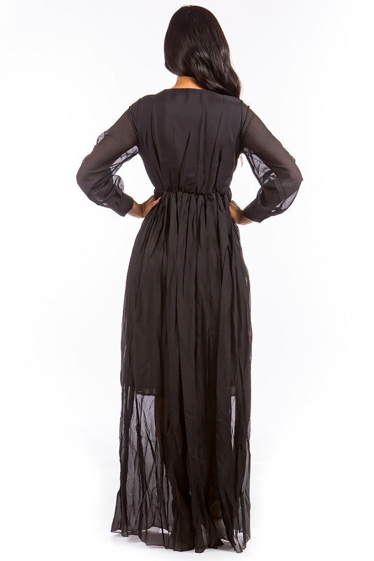 SEXY LONGSLEEVE MAXI DRESS BLACK