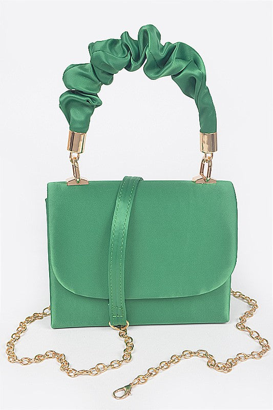 Nylon Wrinkle Handle Crossbody Bag