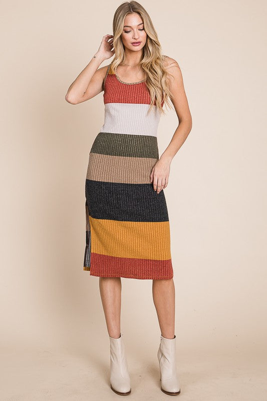 COLOR BLOCK CASUSAL DRESS