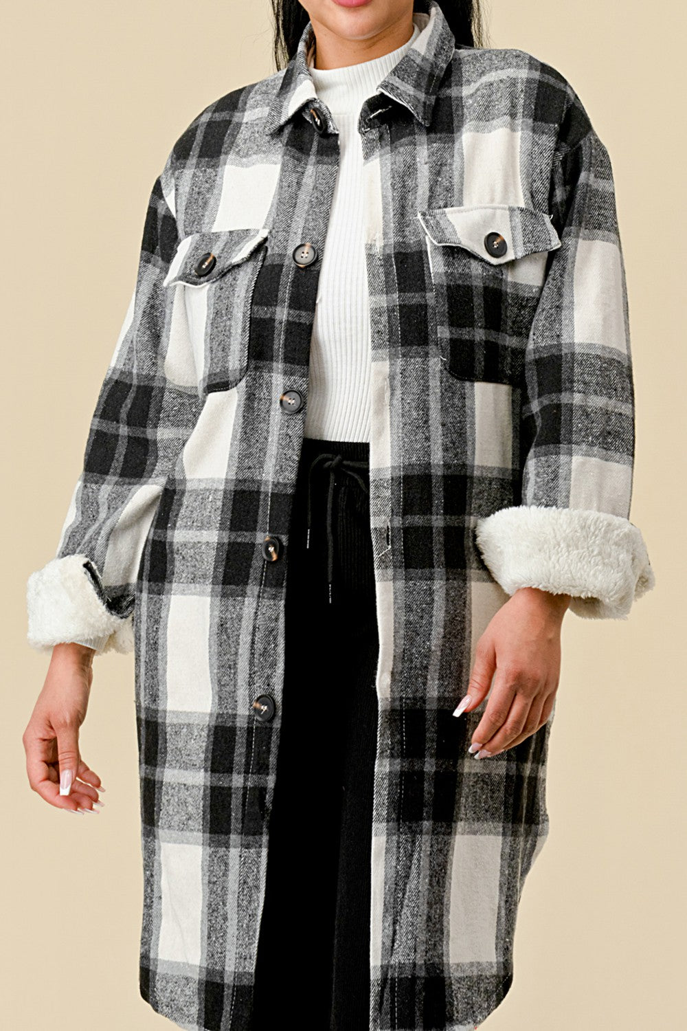 Women's Long Plaid Jacket