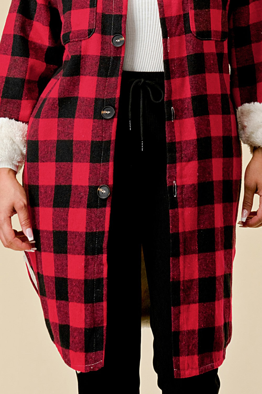 Women's Long Plaid Jacket