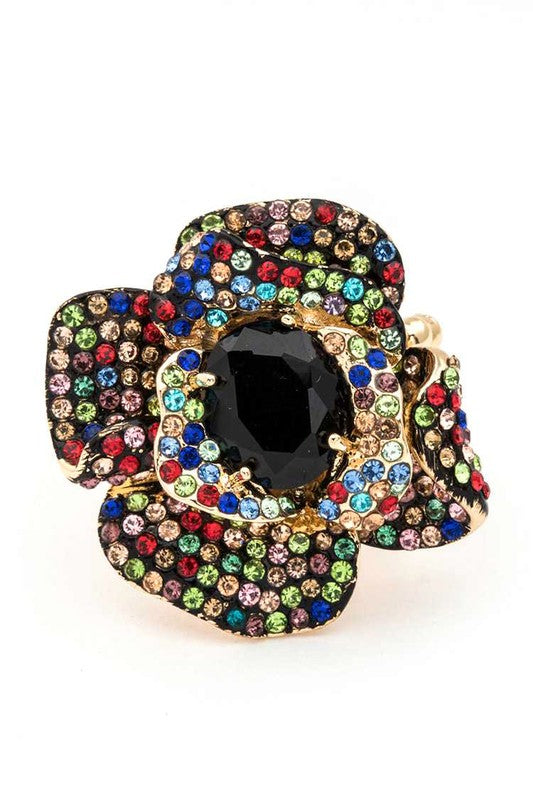 Crystal Flower Iconic Stretch Ring