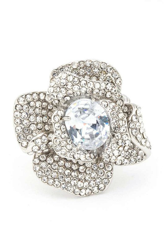 Crystal Flower Iconic Stretch Ring