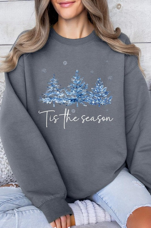 Blue Christmas Trees Tis the season Sweatshirts