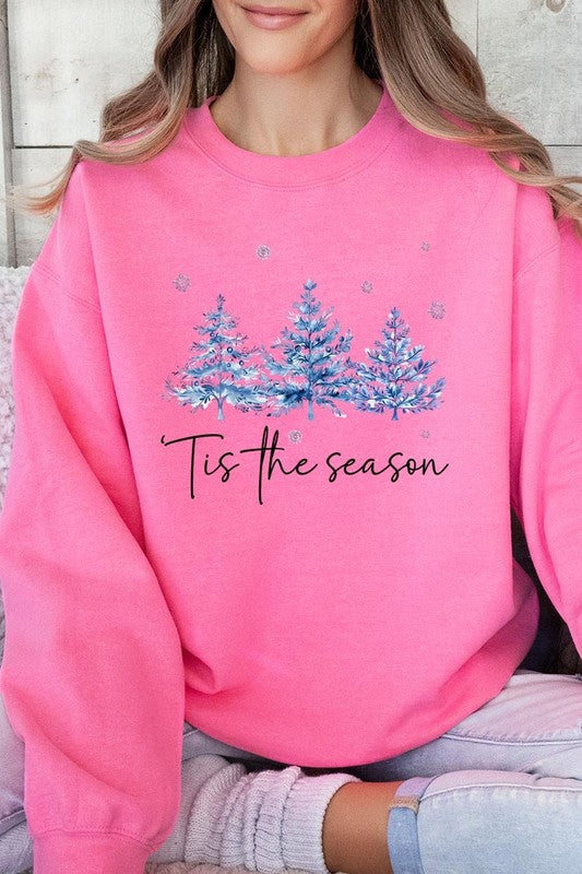 Blue Christmas Trees Tis the season Sweatshirts