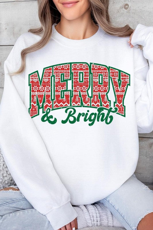 Merry & Bright Graphic Fleece Sweatshirts