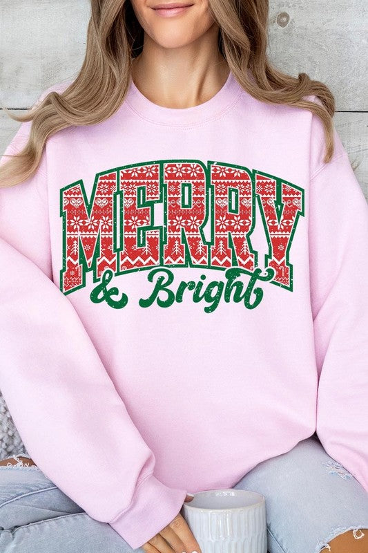 Merry & Bright Graphic Fleece Sweatshirts