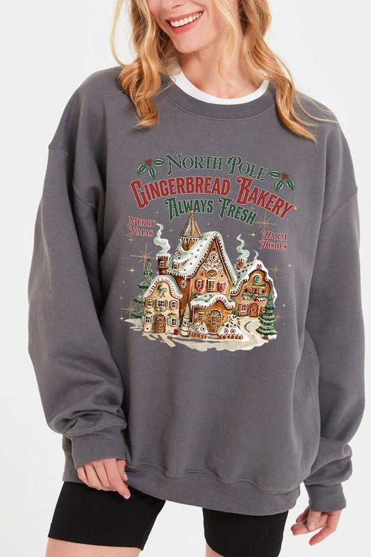 Gingerbread Bakery Graphic Fleece Sweatshirts