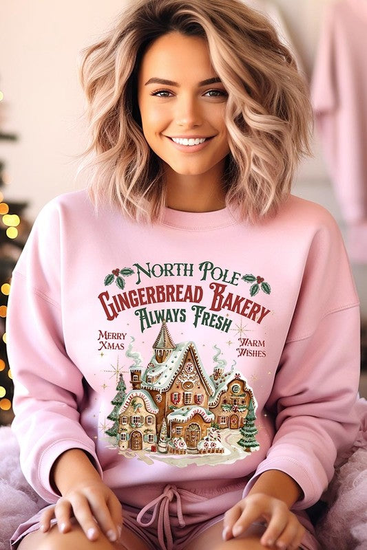 Gingerbread Bakery Graphic Fleece Sweatshirts