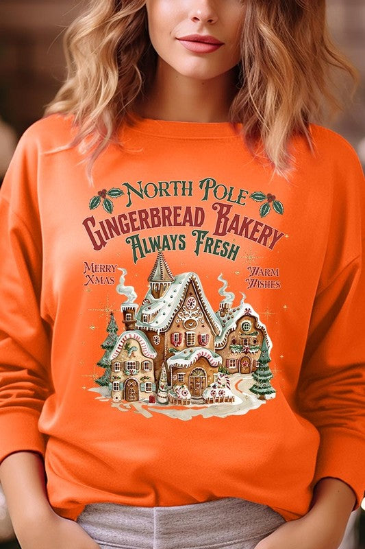 Gingerbread Bakery Graphic Fleece Sweatshirts