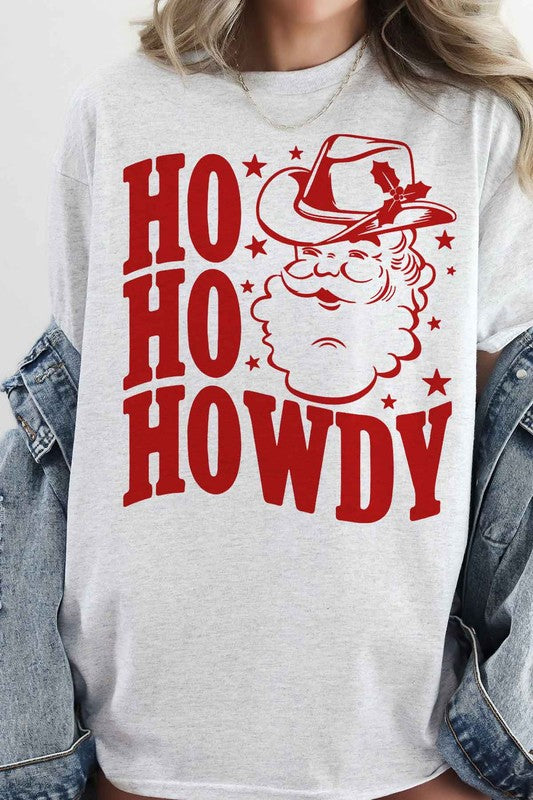 HO HO HOWDY CHRISTMAS SANTA GRAPHIC TEE