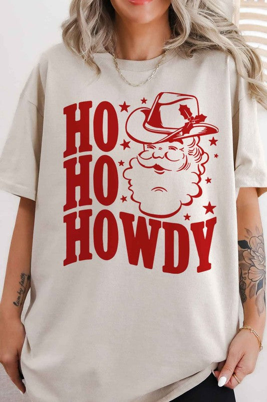 HO HO HOWDY CHRISTMAS SANTA GRAPHIC TEE