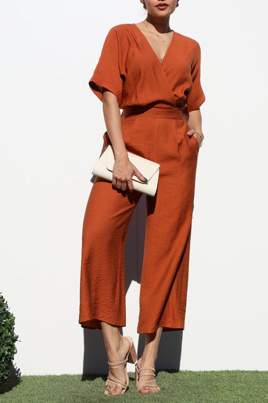 Ladies Loose Fit Woven Jumpsuit