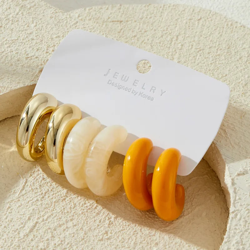 Circle Resin Alloy Earring