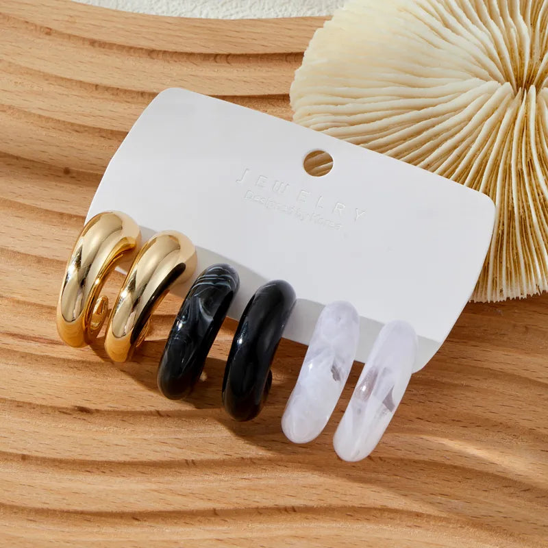 Circle Resin Alloy Earring