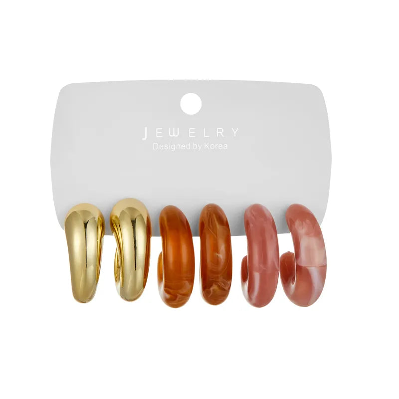 Circle Resin Alloy Earring
