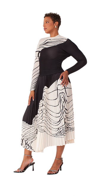 Diana Knit Printed Top and Pleated Skirt Set