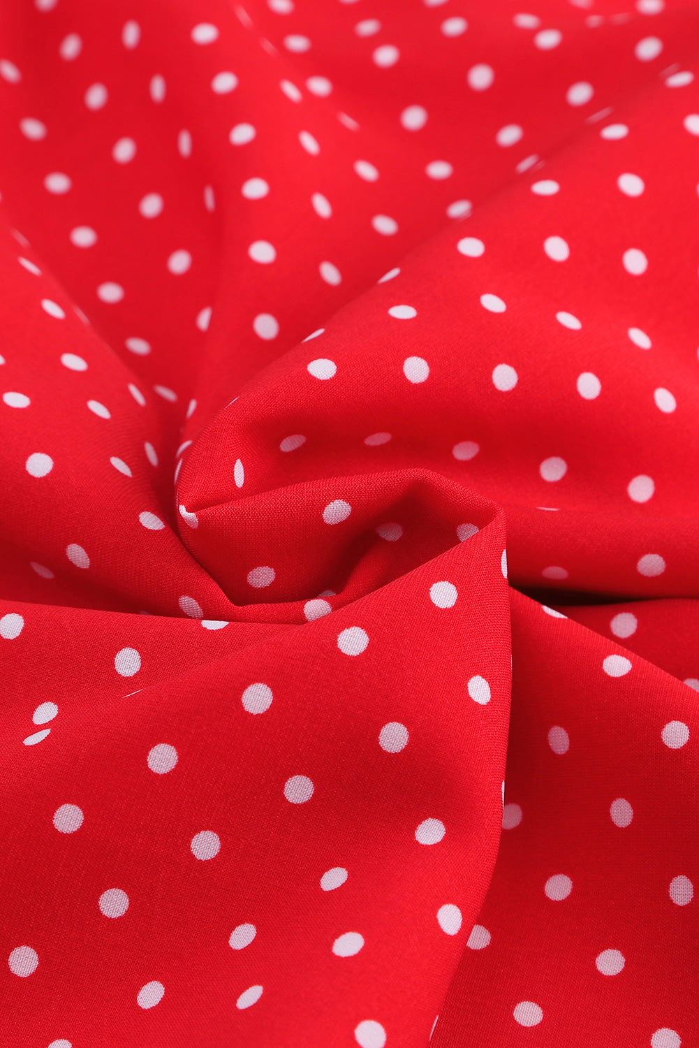 Red Polka Dot V Neck Ruffle Sleeve Short Dress