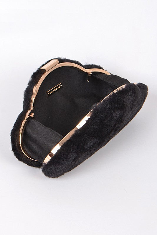 Car Inspired Faux Fur Clutch