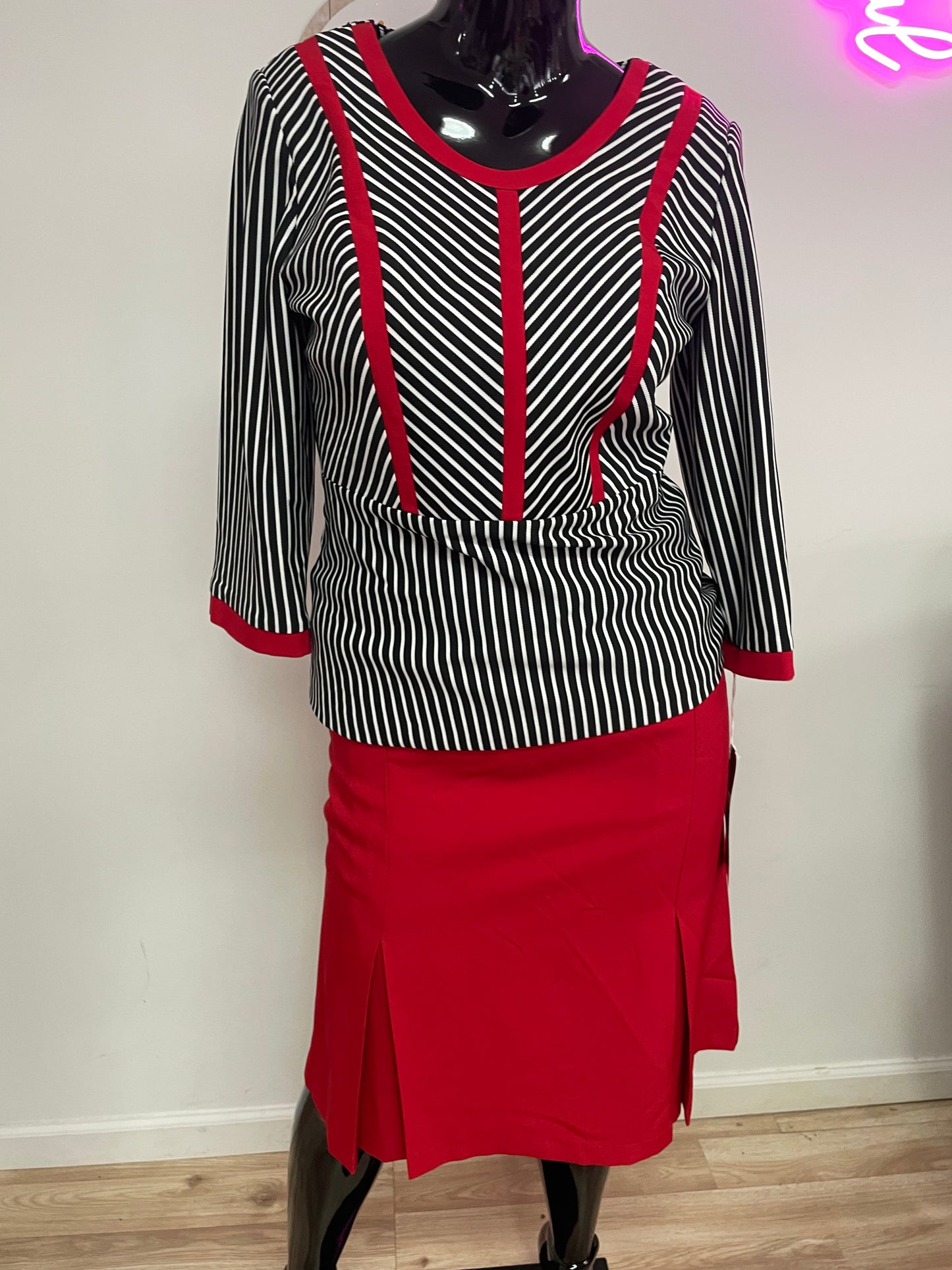 Tally Taylor 2Pc Stripe Skirt Suit