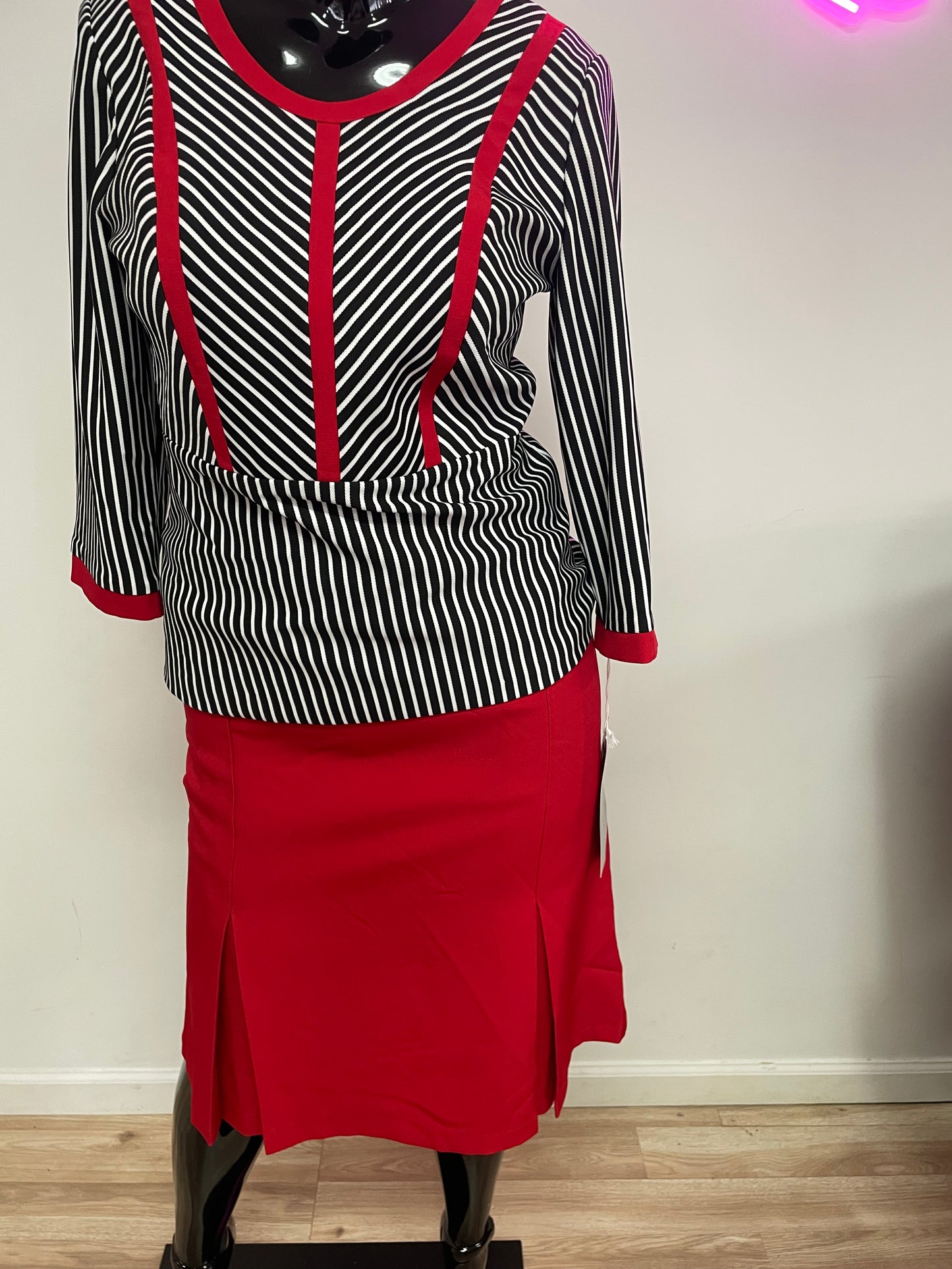 Tally Taylor 2Pc Stripe Skirt Suit