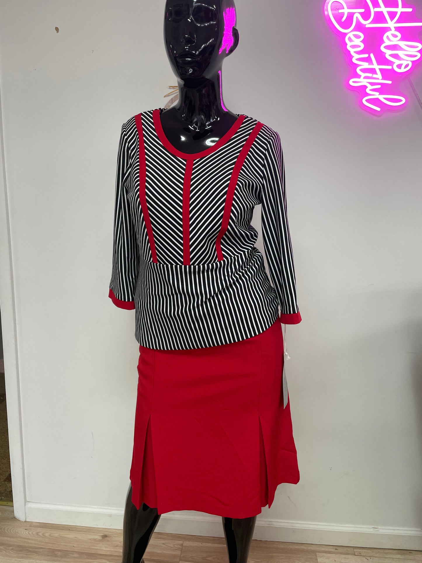 Tally Taylor 2Pc Stripe Skirt Suit