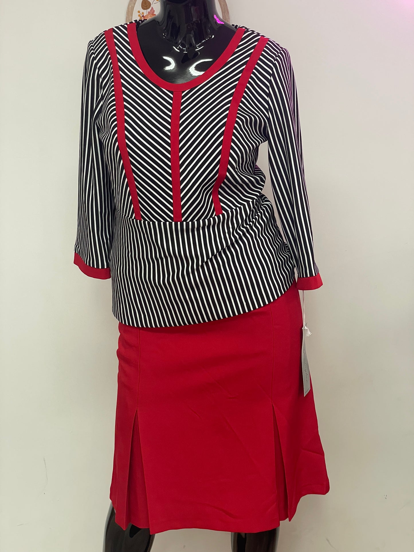 Tally Taylor 2Pc Stripe Skirt Suit