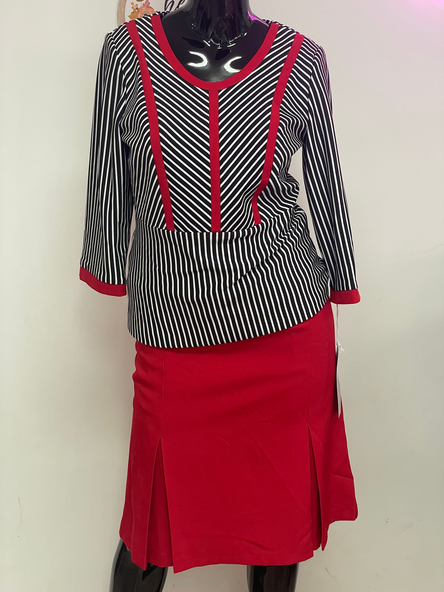 Tally Taylor 2Pc Stripe Skirt Suit