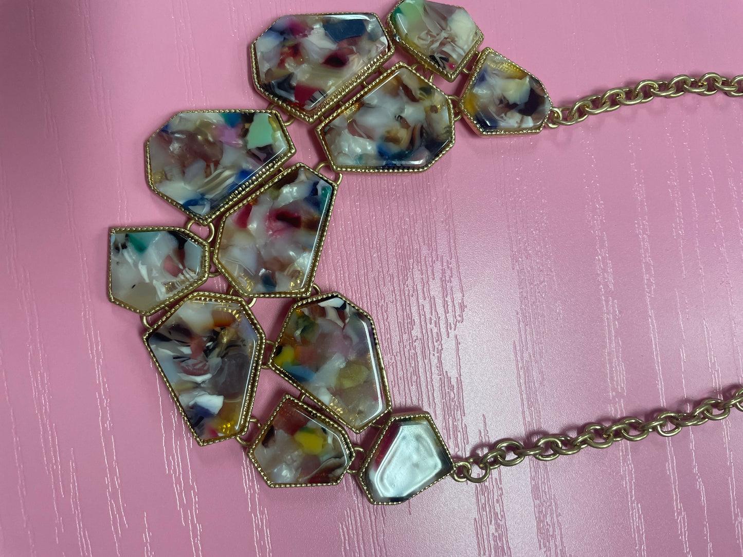 Geometric Cellulose Acetate Necklace Set